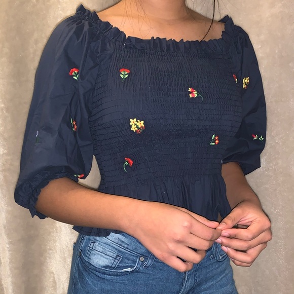 Off shoulder cute blue top - Picture 3 of 3